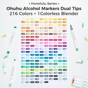 Ohuhu 216 Colors & 104 Colors Alcohol Markers- Chisel and Brush Dual Tips - Honolulu of Ohuhu Markers