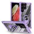 thumbnail image 3 of For Samsung Galaxy S23 5G Clear Transparent Hybrid with 360° Magnetic Ring Stand PC Heavy Duty Shockproof Hard Back Phone Case Cover by Xpression - Purple, 3 of 9