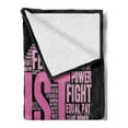 thumbnail image 2 of Feminist Soft Flannel Fleece Throw Blanket, Heart Shape Collage of Phrases for Gender Social Awareness, Cozy Plush for Indoor and Outdoor Use, 50" x 60", Pink Black and Rose, by Ambesonne, 2 of 5