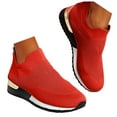 thumbnail image 3 of Siilsaa Sneakers for Women Scrunch Back Slip-On Sneaker Wide Width Available Red,8, 3 of 5