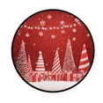 thumbnail image 2 of 36.2 Inch Round Floor Mat Red Christmas Tree and Lights Carpet Decor Rug for Living Room Bedroom, 2 of 6