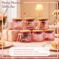 thumbnail image 4 of LINGSHINE 4 oz Pink Mini Glass Jars with Airtight Bamboo Lids, Sunflower Embossed, 6 Count, Food Storage, Candle Making, Home Decor, Favors Gift, 4 of 8