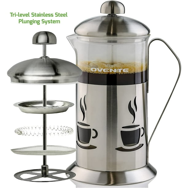 Ovente French Press Coffee 34 Ounce Heat Resistant Borosilicate Glass