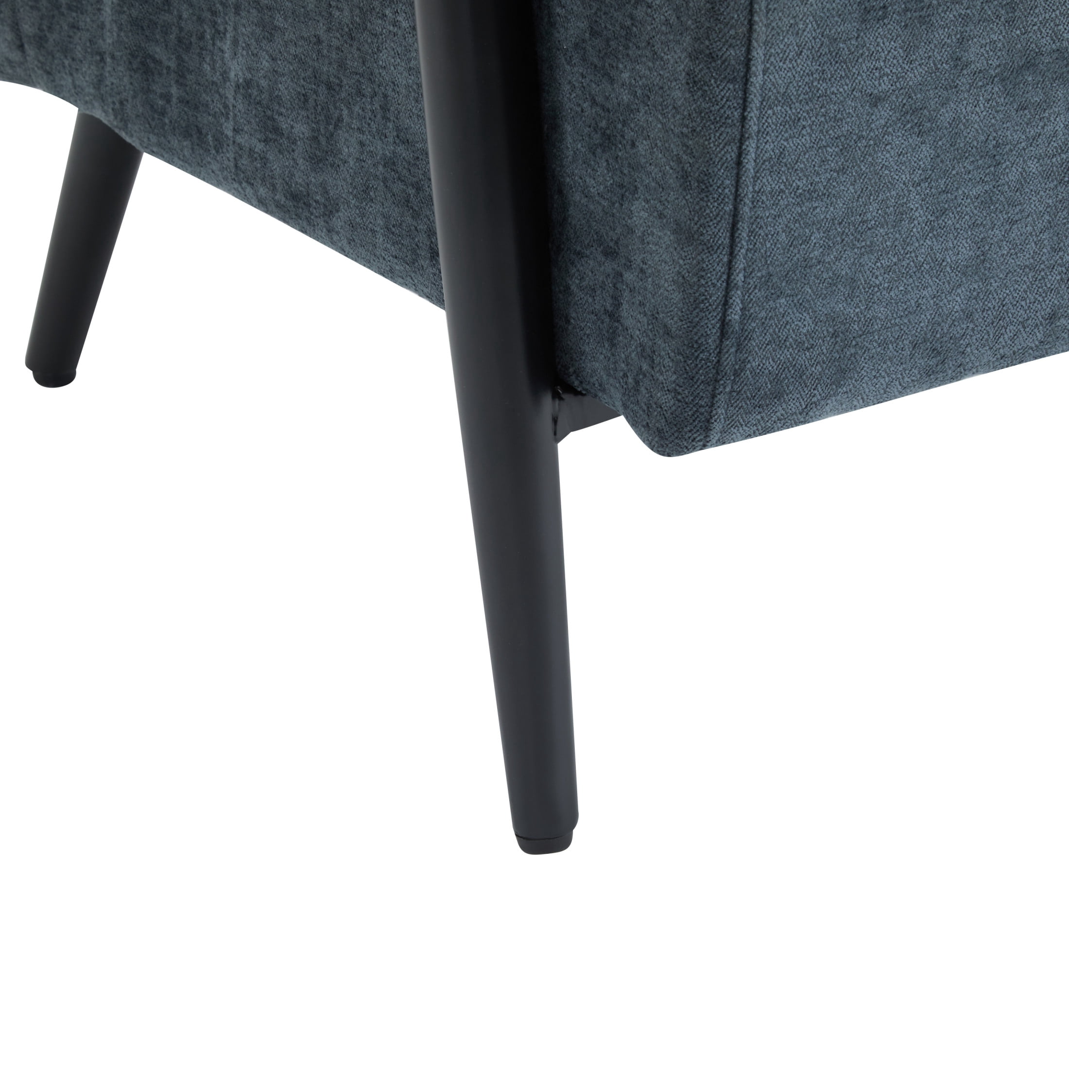 Briar Modern Blue Gray Upholstered Lounge Chair with Metal Frame