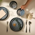 thumbnail image 4 of Vase and Vessel Ceramic Dinnerware Set, 12 Piece, Denim, Service for 4, Hearthstone Collection, 4 of 6
