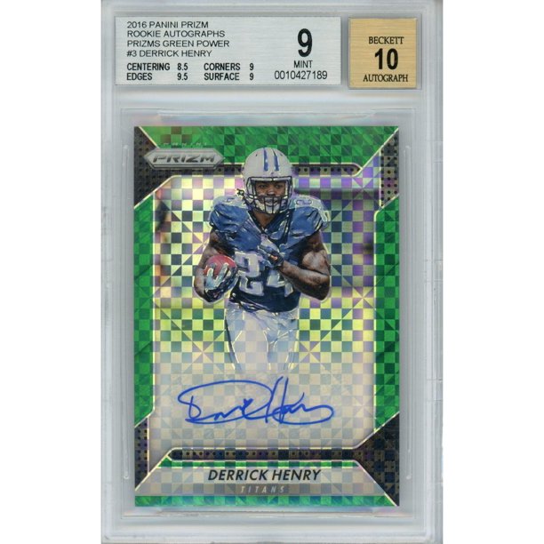 Derrick Henry Tennessee Titans Autographed 2016 Panini Prizm Ra Dhr Rookie Card Bgs Graded 9 Panini Fanatics Authentic Certified Walmart Com Walmart Com