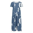 thumbnail image 4 of Drses Women's Casual Dresses Women's Flower Printing Casual Short Sleeve Crewneck Dress Casual Flowy Tiered Maxi Beach Dress Short Sleeve Dress for Women Summer, 4 of 6