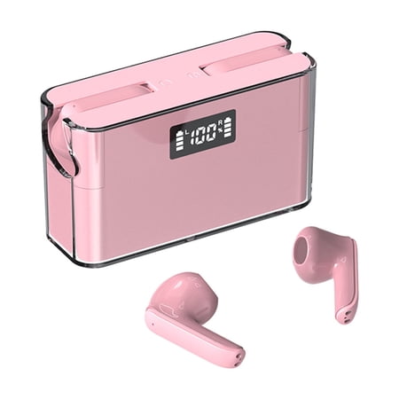 RBCKVXZ Wireless Bluetooth Earphones with Mobile Power Supply Semi In Ear Sports Digital Display Earphones Birthday Gifts Pink