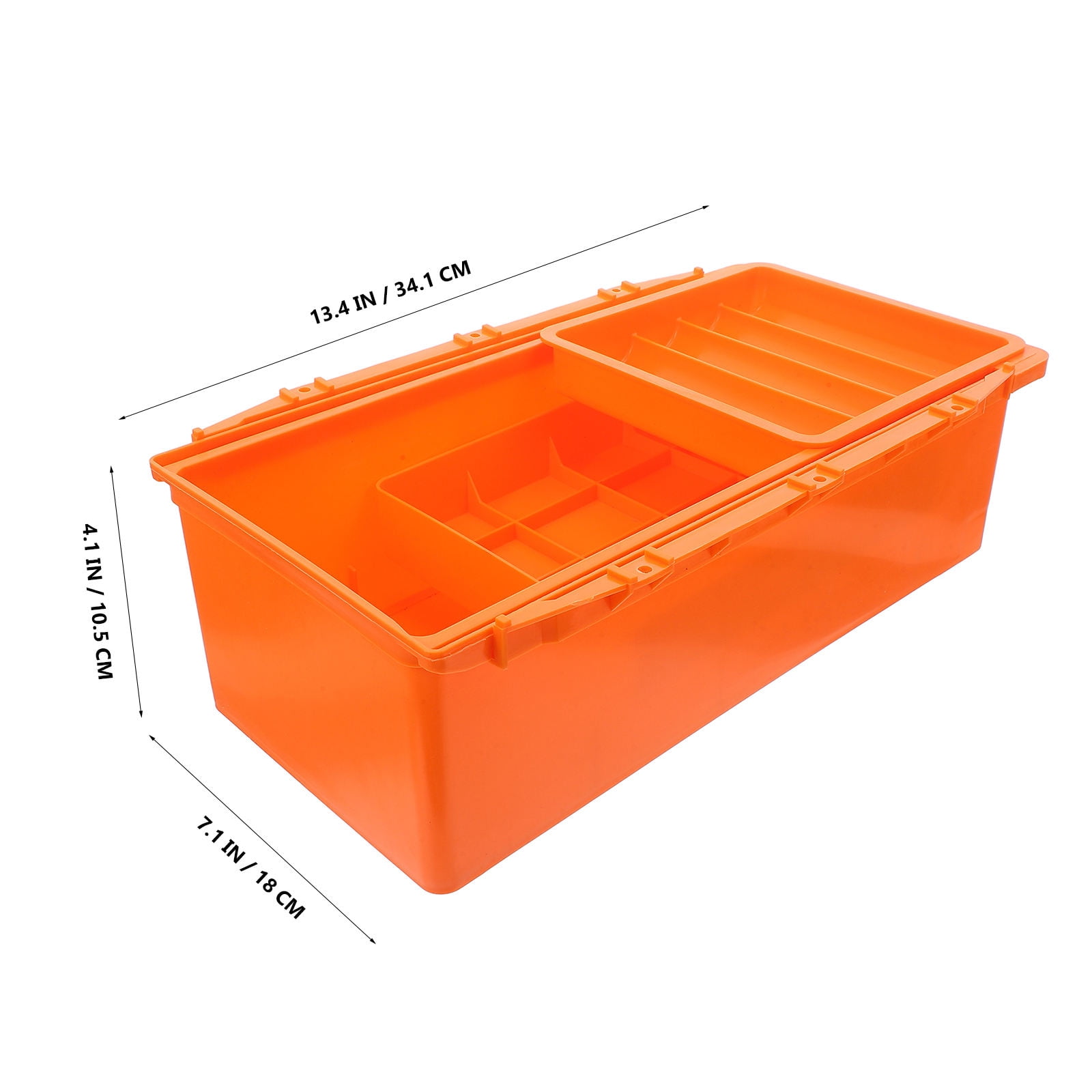 KALLORY Under Desk Storage Organizer, Orange ABS Multi-Drawer Box, Space-Saving Design, Quick Access Desktop Storage Solution