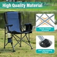thumbnail image 2 of Folding Camping Chair, Portable High Back Folding Lawn Chairs for Adults, Outdoor Camping Chair with Cup Holder, Side Pocket, Hard Armrest, Carry Bag, Anti-slip Footpad, Support 350 lbs, Dark Blue, 2 of 12