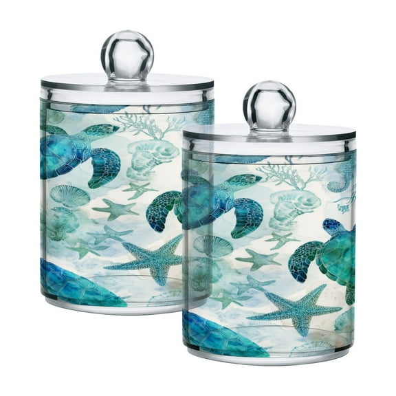 High-value clear storage jars keep life organized and within reach one sizex2 Green Adorable Sea Creatures