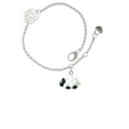 thumbnail image 1 of Delight Jewelry Resin White Lamb Silver-tone Rose Link Chain Bracelet, 6.25"+1.75" Extender, 1 of 4