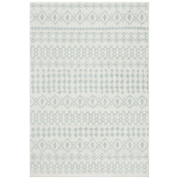 SAFAVIEH Tulum Herbert Distressed Southwestern Area Rug, 9' x 12', Ivory/Light Grey