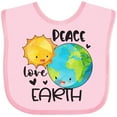 thumbnail image 3 of Inktastic Earth Day Peace Love Earth Boys or Girls Baby Bib, 3 of 4