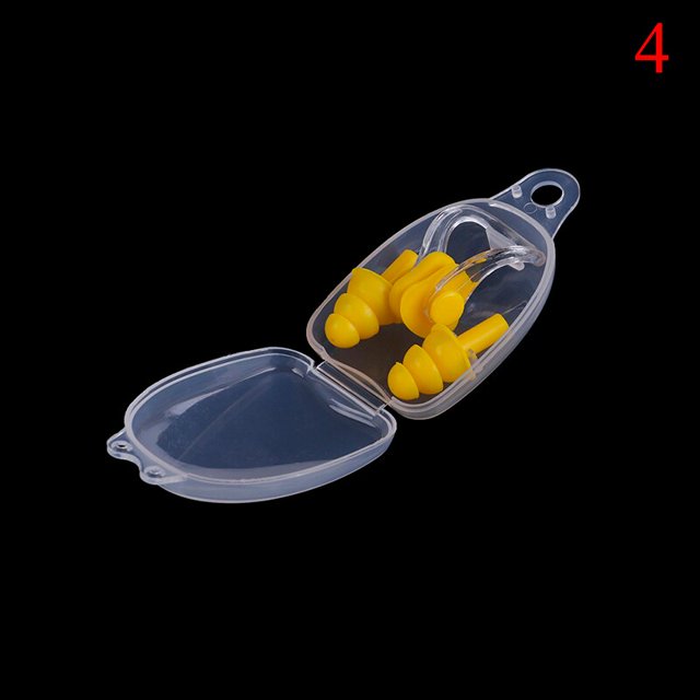 2022 Swimming Earplugs Nose Clip Case Protective Prevent Water Protection Ear Plug Waterproof Soft Silicone Swim Dive Supplies He Qiyong unisex