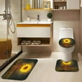 thumbnail image 6 of Yellow Sunflower Floral Bathroom Set with Shower Curtain and Rugs and Accessories, Spring Flower Vintage Retro Shower Curtain Set,Wildflower Shower Curtain for Bathroom Decor 4 Pcs, 6 of 6