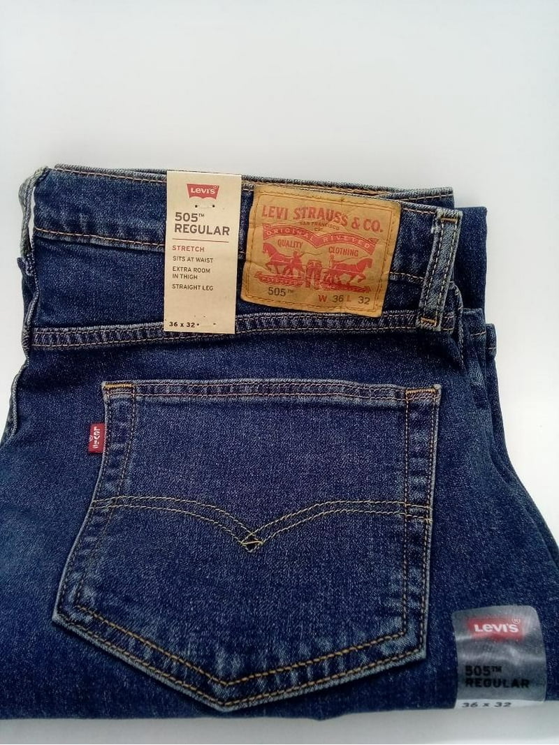 Levi's Men's 505 Regular Fit, Stretch, Straight Leg Jeans Mint Sin