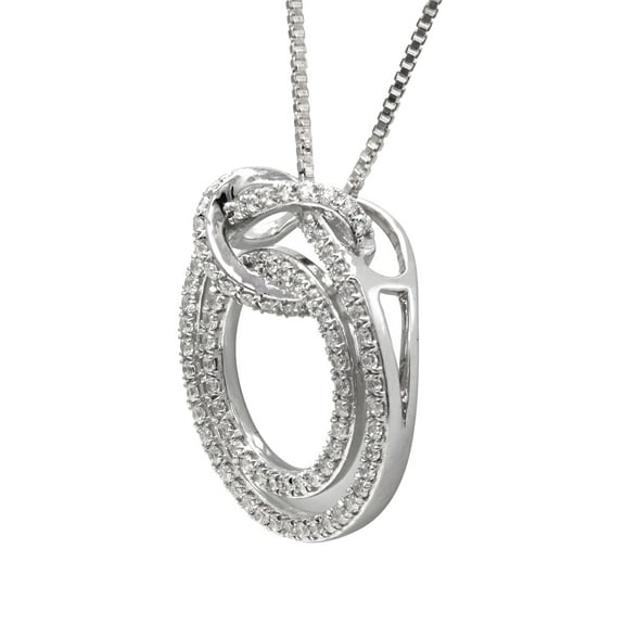 Silver 1/3cttw Natural Diamond Pendant