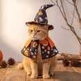 thumbnail image 5 of 2 Pack, Small Dog Halloween, Halloween Dog Set with Matching Witch Hat, Pumpkin Ghost Print Pet Outfit for Halloween Party Dress Up, Black Orange, 5 of 5