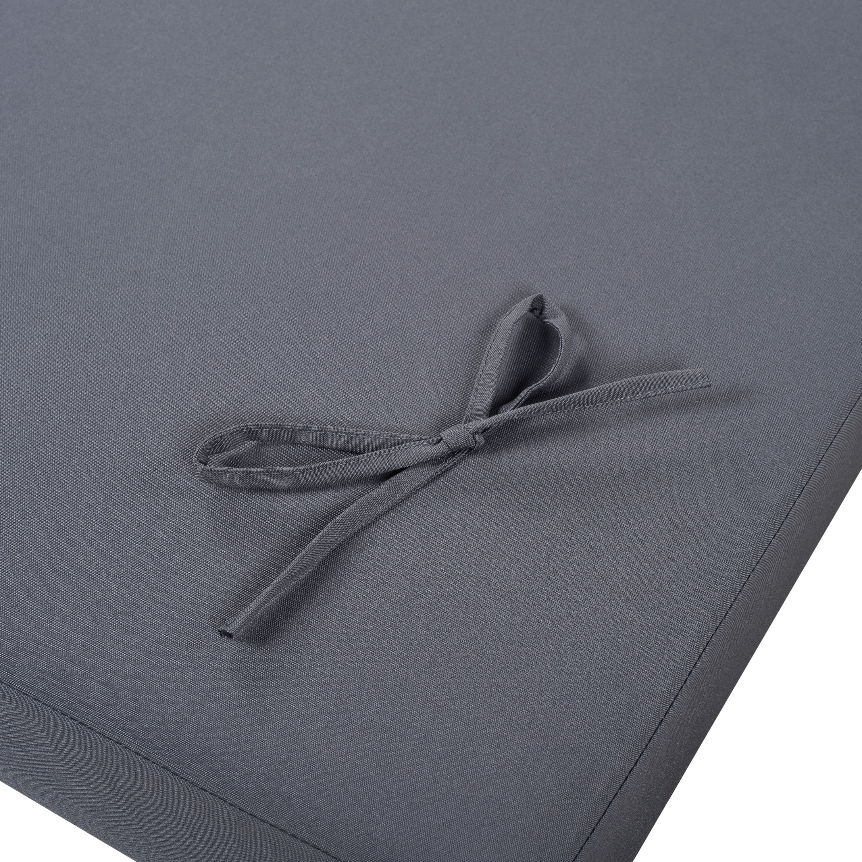 Reclining Chair Cushions, Outdoor High-Density Foam Cushions with Headrest for Patio Chaise Lounge, Dark Grey