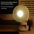 thumbnail image 4 of HLONK 6 Inch Rotating Oscillating Head Small Fan  Desktop Clip Fan  Built-in LED Night Light  Adjustable Wind Speed  Suitable for Camping  Outdoor Travelling or When Power Outage Occurs, 4 of 5