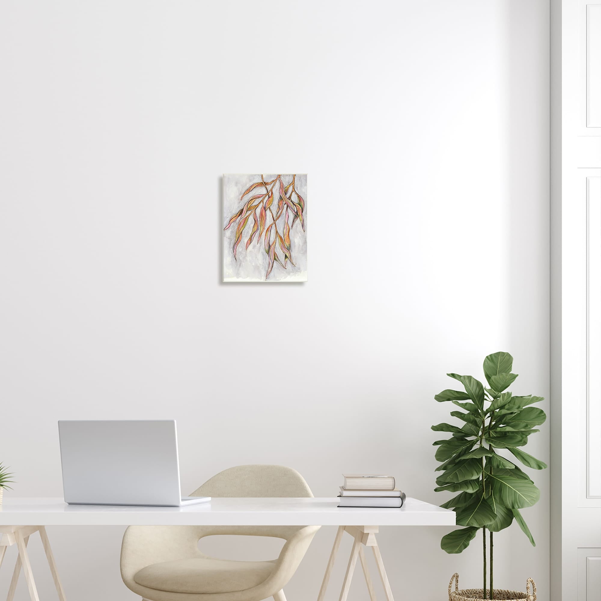 Stupell Industries Withering Leaves Botanicals Hanging Modern Watercolor Detail Painting Unframed Art Print Wall Art, Design by Elvira Errico
