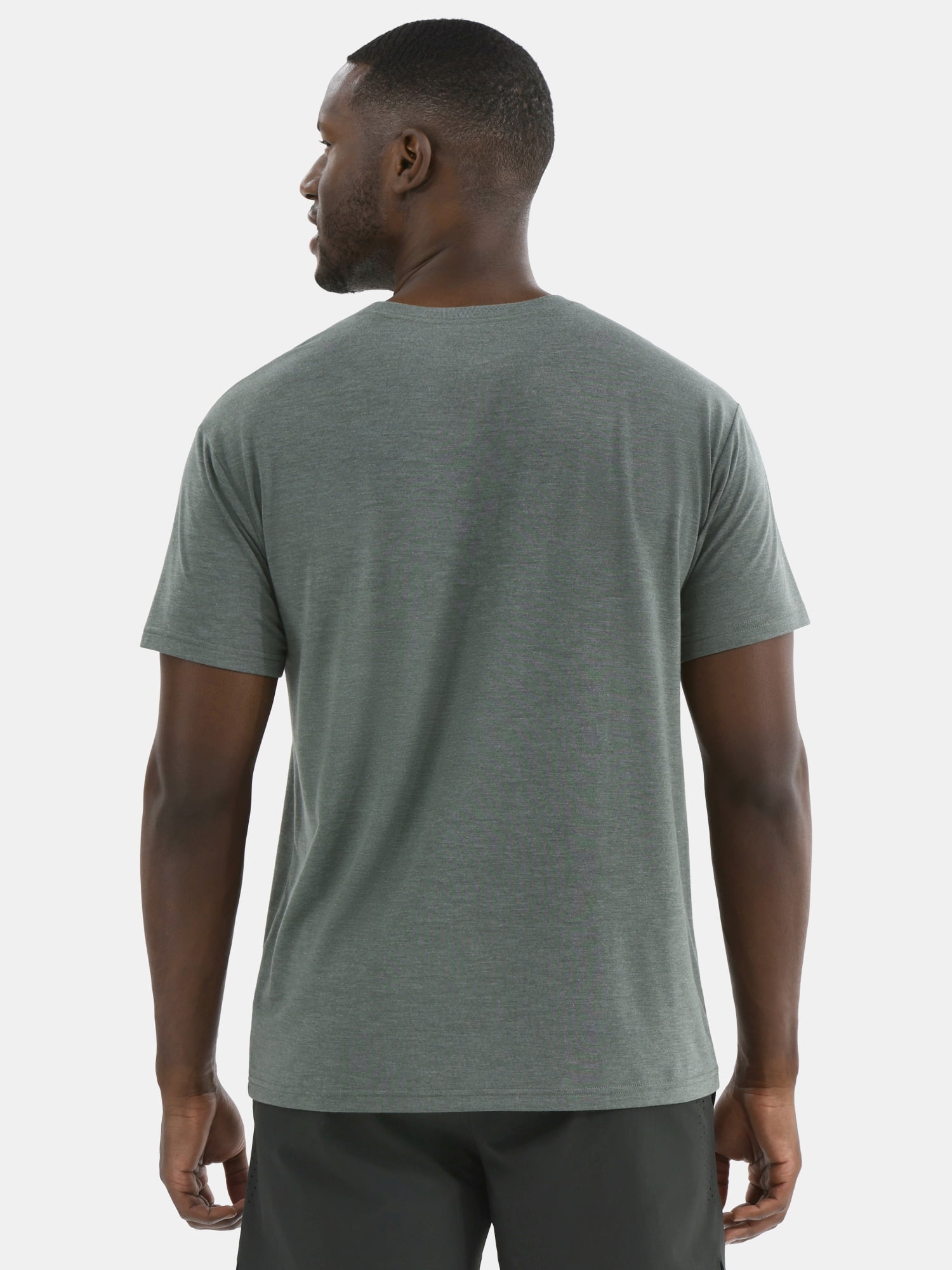 Athletic Works Men's Solid Tri Blend Tee with Short Sleeves, Sizes XS-4XLT