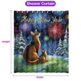 thumbnail image 5 of Happy New Year Abyssinian Family Cheer Winter Midnight Firework Shower Curtain Cat Lover Kitten Owner Gifts Waterproof Bathroom Bathtub Curtain - 02025, 5 of 5