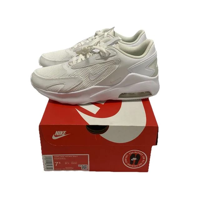 Nike Air Max Bolt Triple White Shoes, Women's CU4152-100, Size 7.5