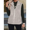 thumbnail image 5 of Women Quilted Vest Sleeveless Zip Up Jackets Outerwear Fall Spring Trendy Coat Light Gray M, 5 of 7
