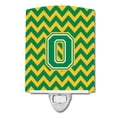 thumbnail image 1 of Carolines Treasures CJ1059-OCNL Letter O Chevron Green & Gold Ceramic Night Light, 1 of 1