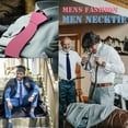 thumbnail image 4 of MENDENG Men's 3.15"（8cm）Pink Plaid Striped Neckties - Stylish Neck Ties for Men Weddings & Parties, 4 of 5