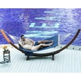 thumbnail image 3 of 11 FT Double Outside Hammock Quick Dry Olefin Fabric Hammock with Spreader Bar & Chains Outdoor Poolside Backyard 450 lbs Capacity, Navy Blue, 3 of 15
