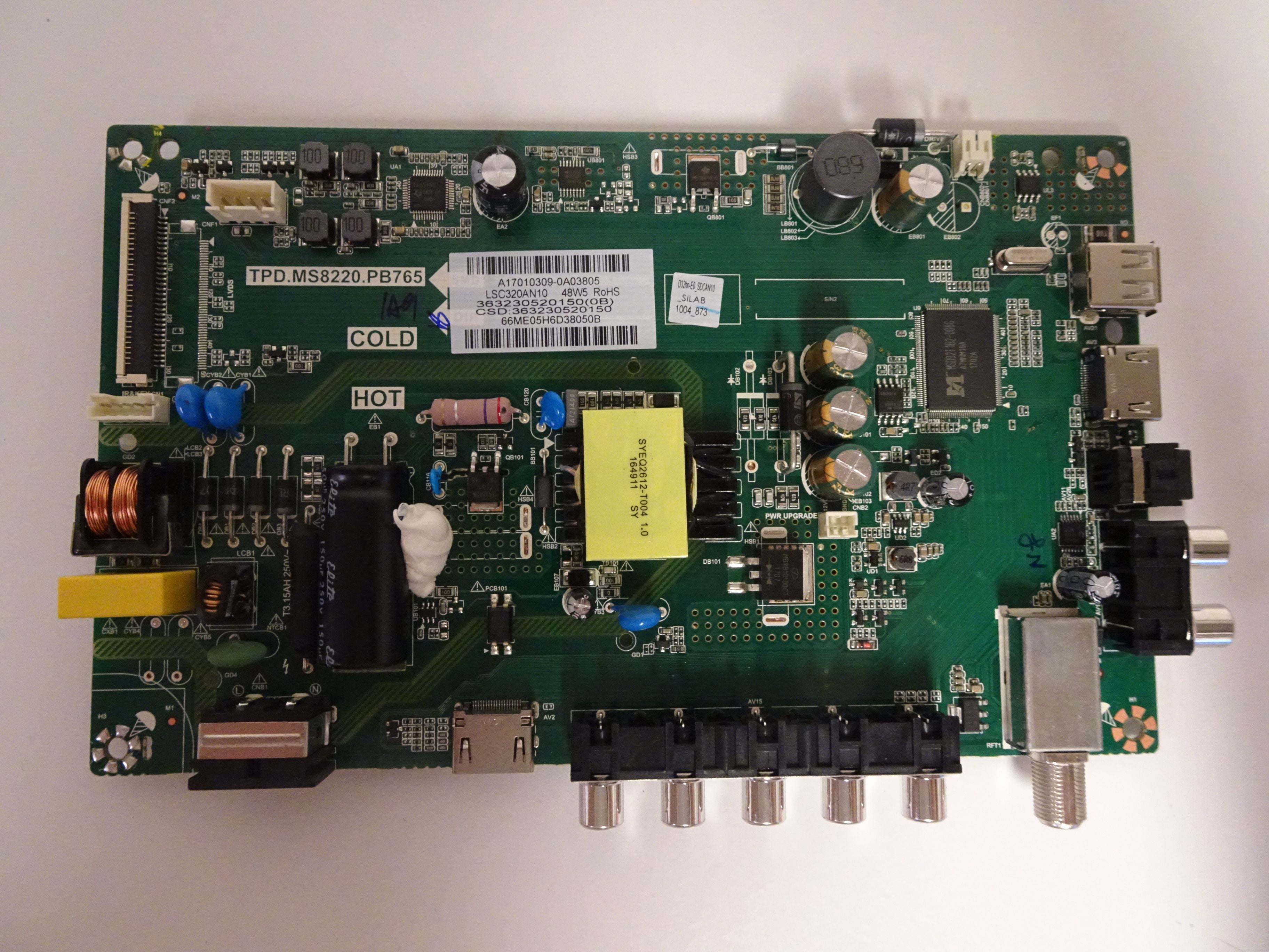 Vizio D32hn-E0 TPD.MS8220.PB765  Main Power Supply Board