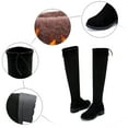 thumbnail image 4 of Aihuaihua Over the Knee High Boots for Women, Suede Boots for Women Fleece Lined Thigh High Boot Chunky Heels Adjustable Belt Black Boots for Women, 4 of 9