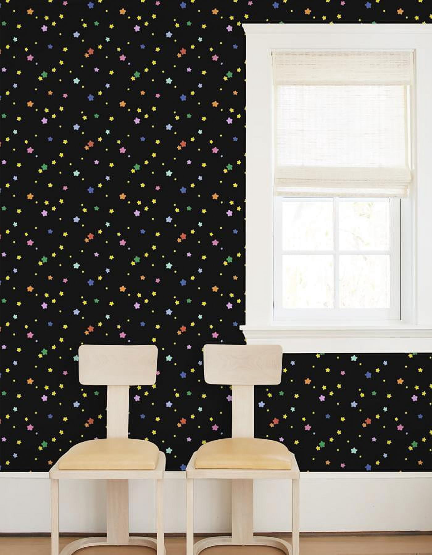 Shooting Stars Removable Vinyl Wallpaper by Barbie - Multi Black