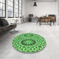 thumbnail image 4 of Ahgly Company Machine Washable Indoor Round Transitional Forest Green Area Rugs, 5' Round, 4 of 7