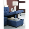 thumbnail image 3 of Fabric Reversible Modern Side Compartment Sleeper Sectional Sofa Bed-Blue, 3 of 19