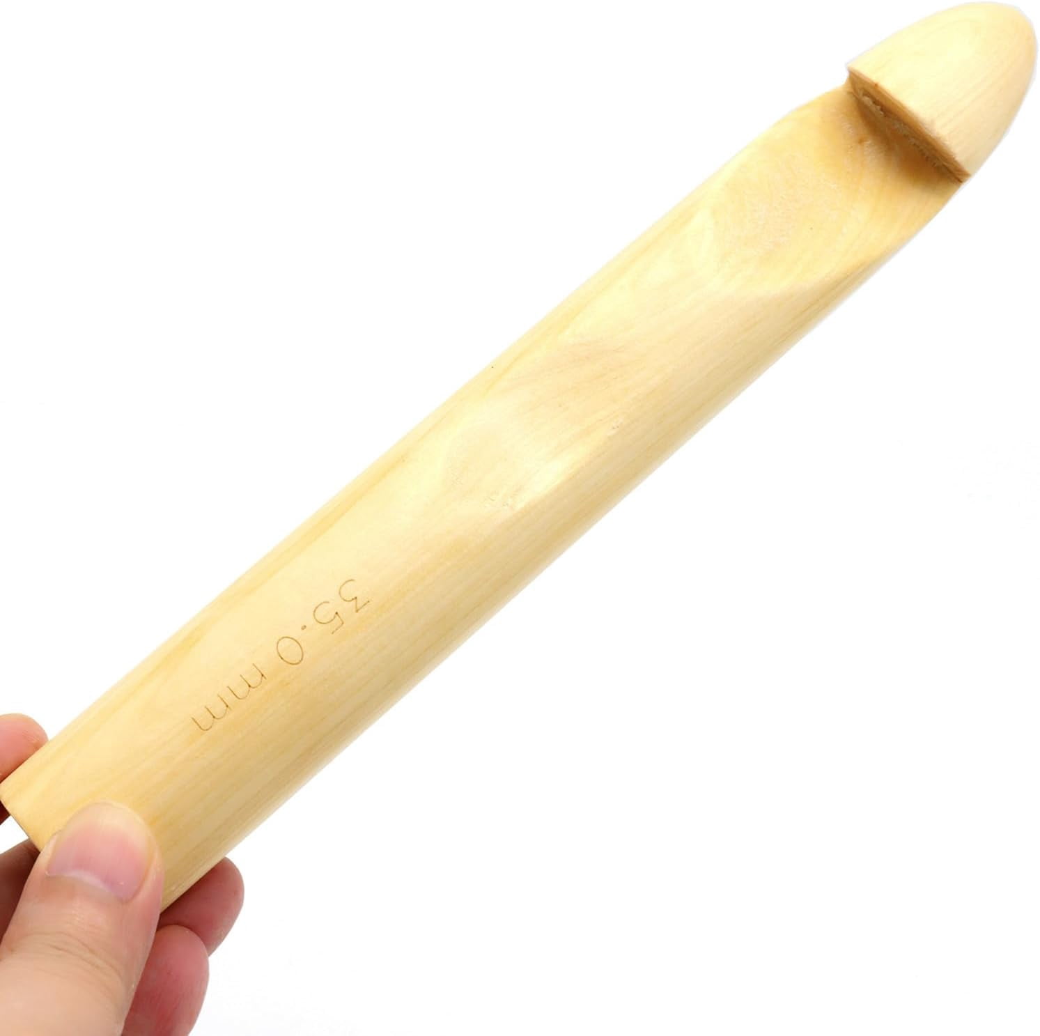 1Pcs 35mm Wood Huge Crochet Hook, Large US Size Y, Big Crochet Hooks Needles for Giant Chunky Yarn, DIY Yarn Craft,Nice Gift for Women Adults Kids Children Beginners