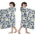 thumbnail image 4 of Blue Baseballs with Yellow Flowers Pattern Hooded Bath Towel，60"x35" for Ages 3 To 12 Kids, Quick Dry Lightweight Soft Microfiber Hood Beach Towel Cover Up for Kids, 4 of 7