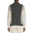 thumbnail image 3 of Time and Tru Women's Ribbed Mock Neck Sweater Sweater, 3 of 5