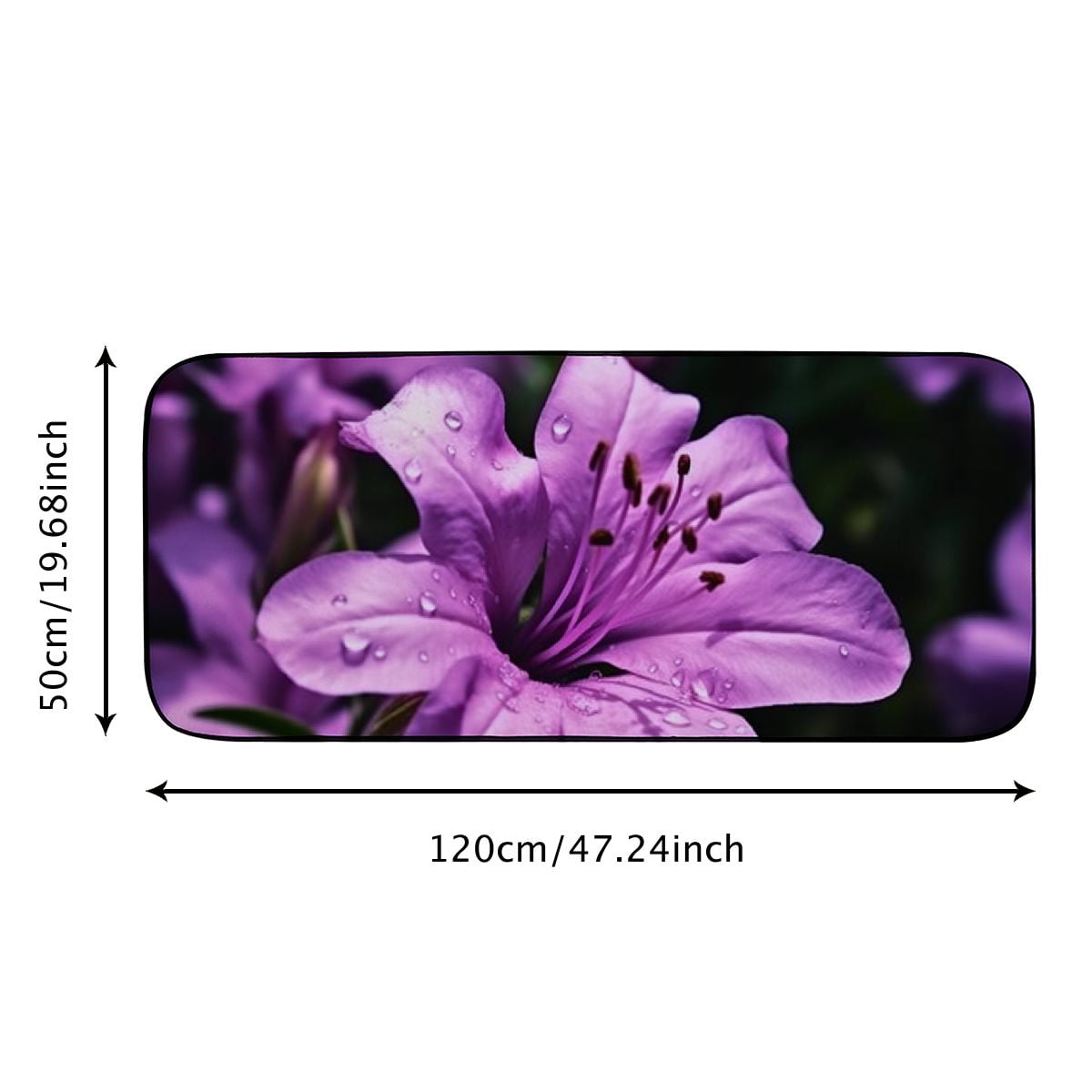 Qinduosi Decorative Door Mat, Door Mat with Non-Slip Rubber Backing, Easy Cleaning, Traps Dirt, for Entry, Patio, Garage - Rhododendron Flower Nature Blossom Violet 19.68*47.24 in