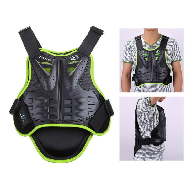 Chaleco protector para .. Protección para el pecho, protección para el pecho y la espalda. Corredor. , Apto para esquí, snowboard, bicicleta p Verde