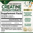 thumbnail image 3 of Creatine Monohydrate 3000mg Per Serving – Micronized Creatine Powder Capsules - Supports Lean Muscle, Strength, Energy, & Endurance - Nature's Supplement, Non-GMO, Bottled in USA - 120 Capsules, 3 of 10