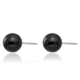 thumbnail image 3 of 14K Solid White Gold Black Onyx Bead Stud Earrings, 3 of 10