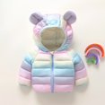 thumbnail image 2 of KAUOD Toddler Cute Puffer Coats Gradient Color Waterproof Hooded down Jackets Kids Baby Lightweight Insulated Ski Outwear, 2 of 8