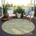 thumbnail image 6 of Addison Rugs Chantille Indoor/Outdoor Traditional Damask Sage Washable Round Rug, 8' x 8', 6 of 6