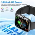 thumbnail image 3 of Smart Watch for Men Women, 1.85" Smartwatch with Bluetooth Call, Fitness Tracker, 100+ Sports Modes, IP68 Waterproof Smart Watch Compatible with Android iOS, Black, 3 of 7