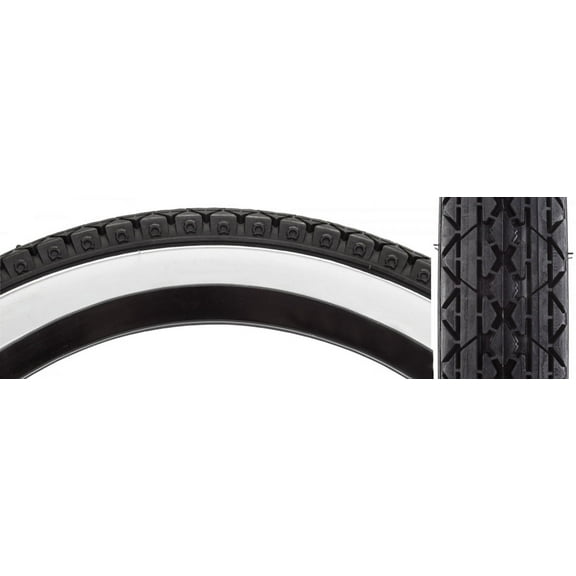 Sunlite CST241 Cruiser Tire 26x2.125 Black/White MTB Street Beach 26" x 2.125"