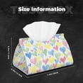 thumbnail image 6 of Lsque Hand Drawn Colored Hearts Printed Long Tissue Box Cover Holder, Facial Paper Organizer Dispenser,Triangle with Bottom Belt, PVC Leather Decorative Organizer, 6 of 9